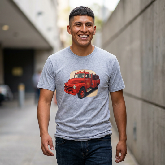 Vintage Fire Truck T-Shirt Perfect for Road Trips, and Everyday Wear